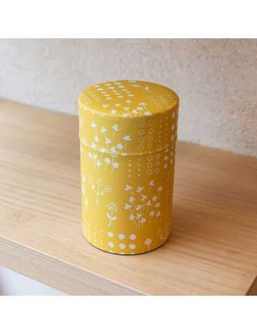 Boite Washi jaune fleurie